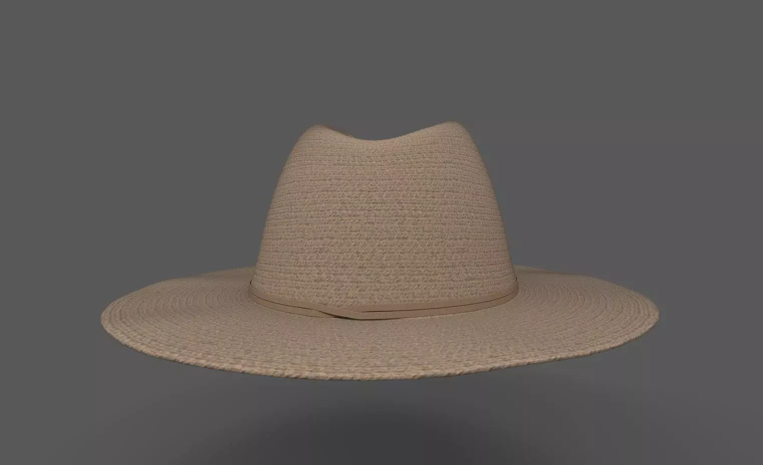 Fadora straw hat  3D model_0