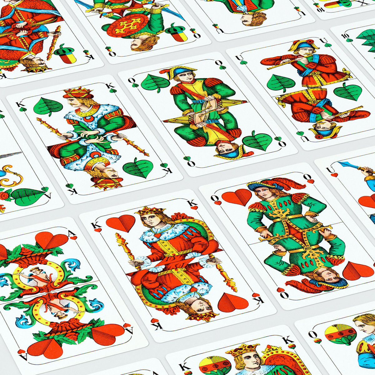 Schafkopf Playing Cards Deck - single textures Low-poly 3D model_3