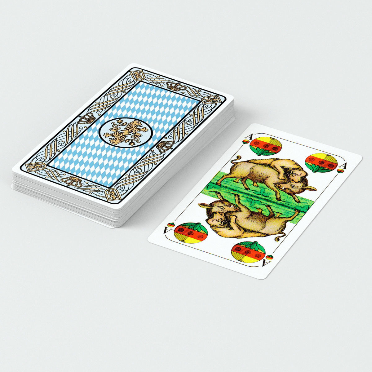 Schafkopf Playing Cards Deck - single textures Low-poly 3D model_2
