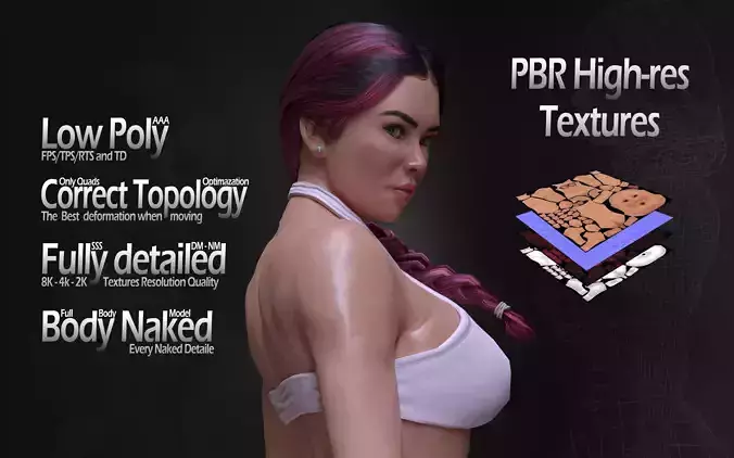 Sexy Girl - Low Poly - Character