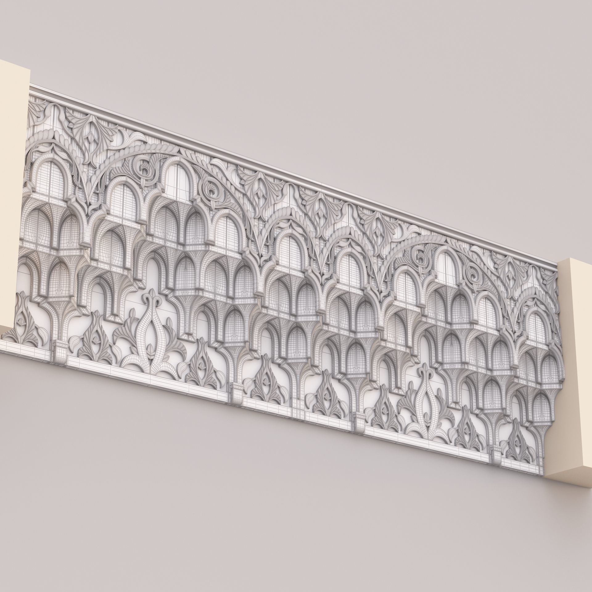 Classic Islamic Muqarnas Cornice 003 3D model_21