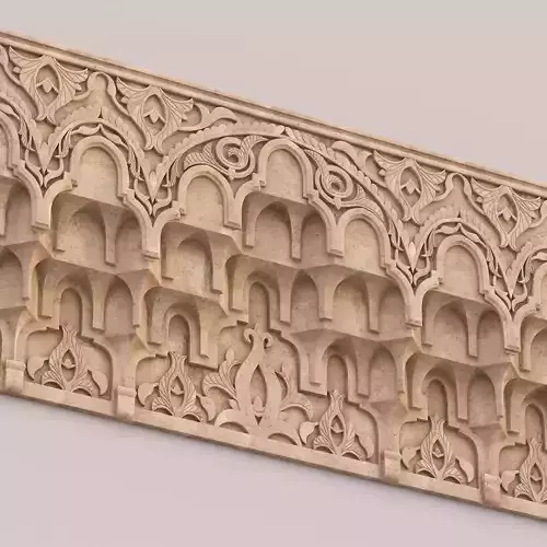 Classic Islamic Muqarnas Cornice 003