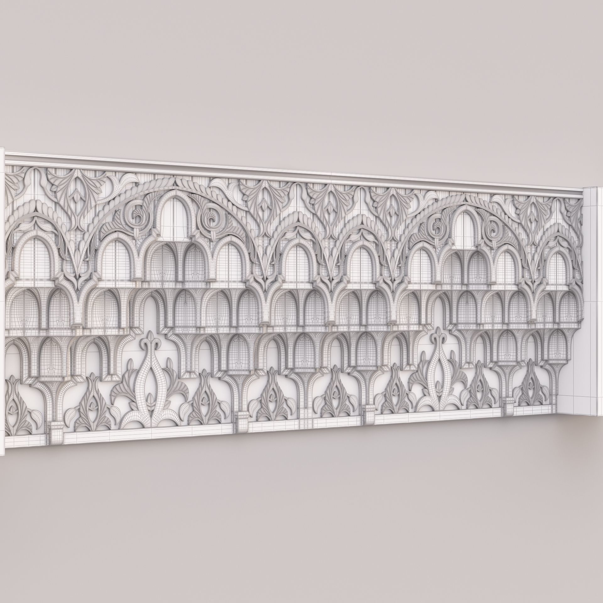 Classic Islamic Muqarnas Cornice 003 3D model_18