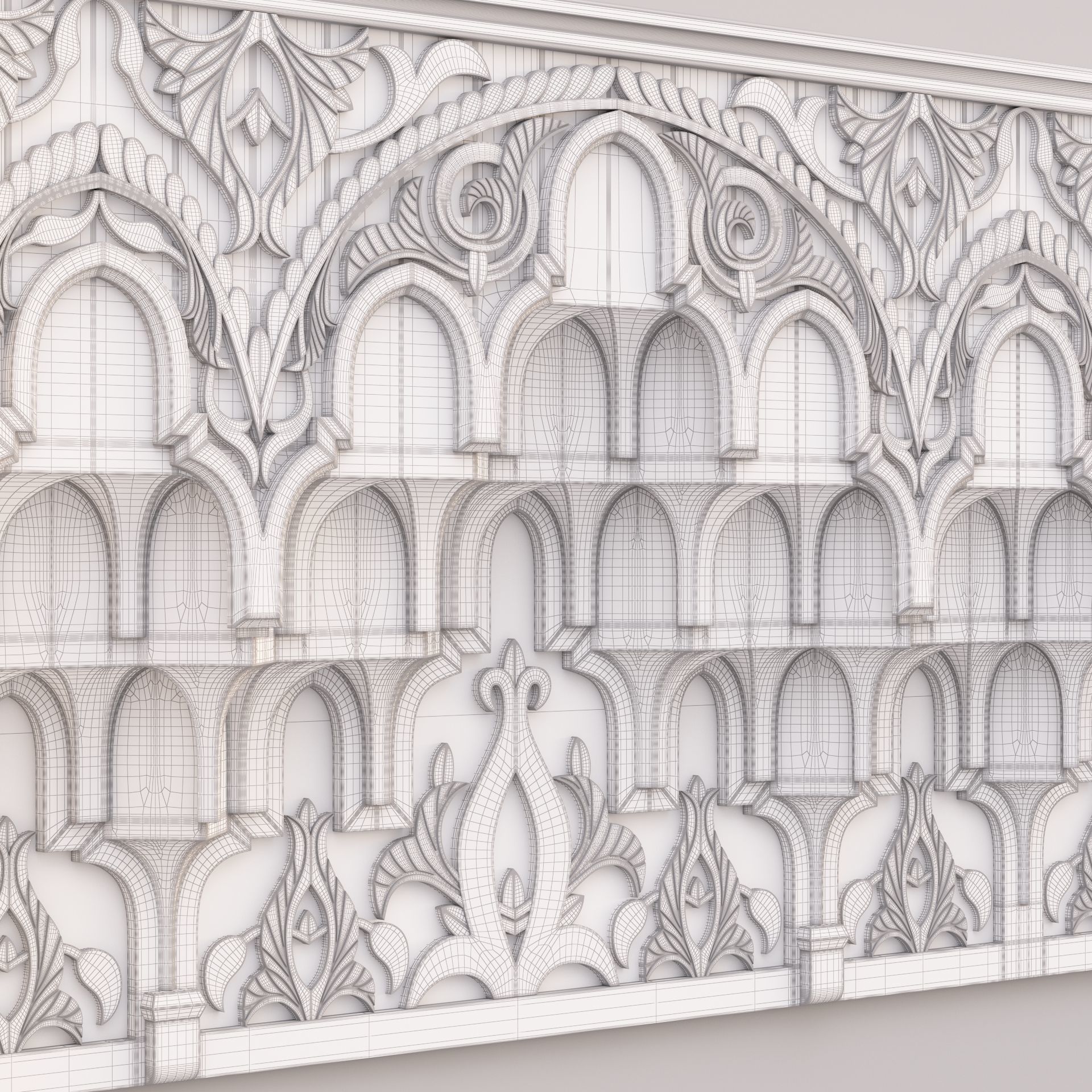Classic Islamic Muqarnas Cornice 003 3D model_20