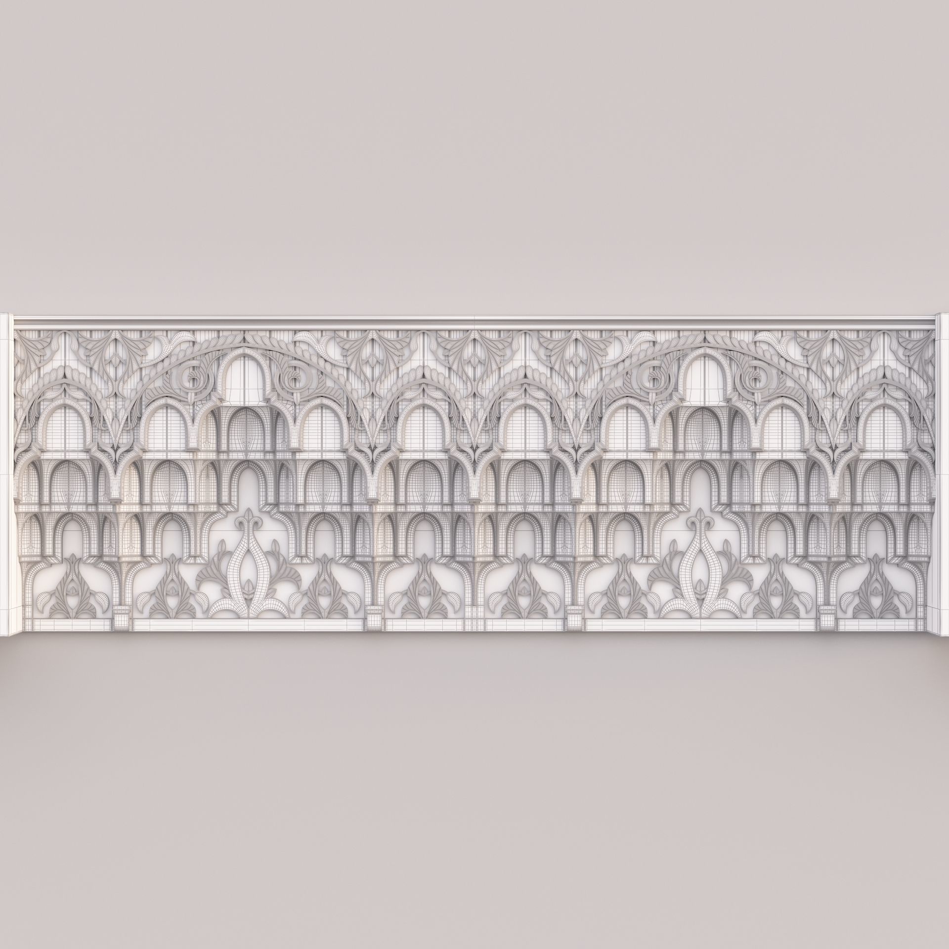 Classic Islamic Muqarnas Cornice 003 3D model_15