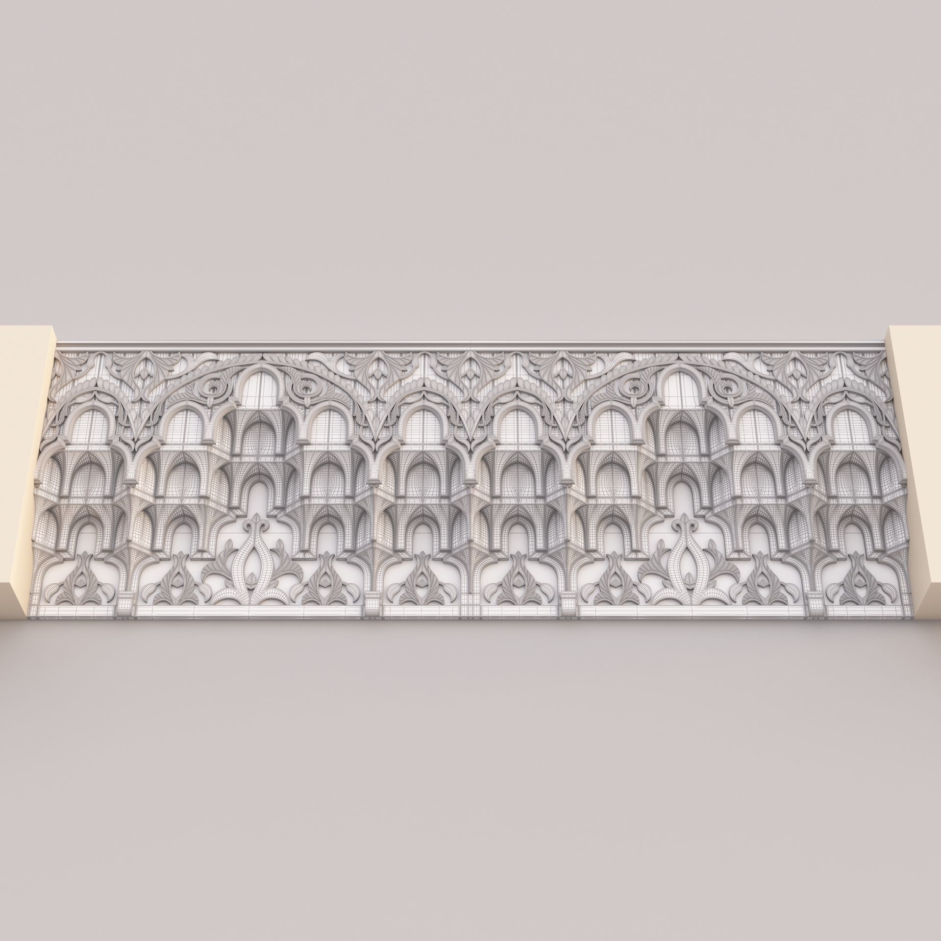 Classic Islamic Muqarnas Cornice 003 3D model_12