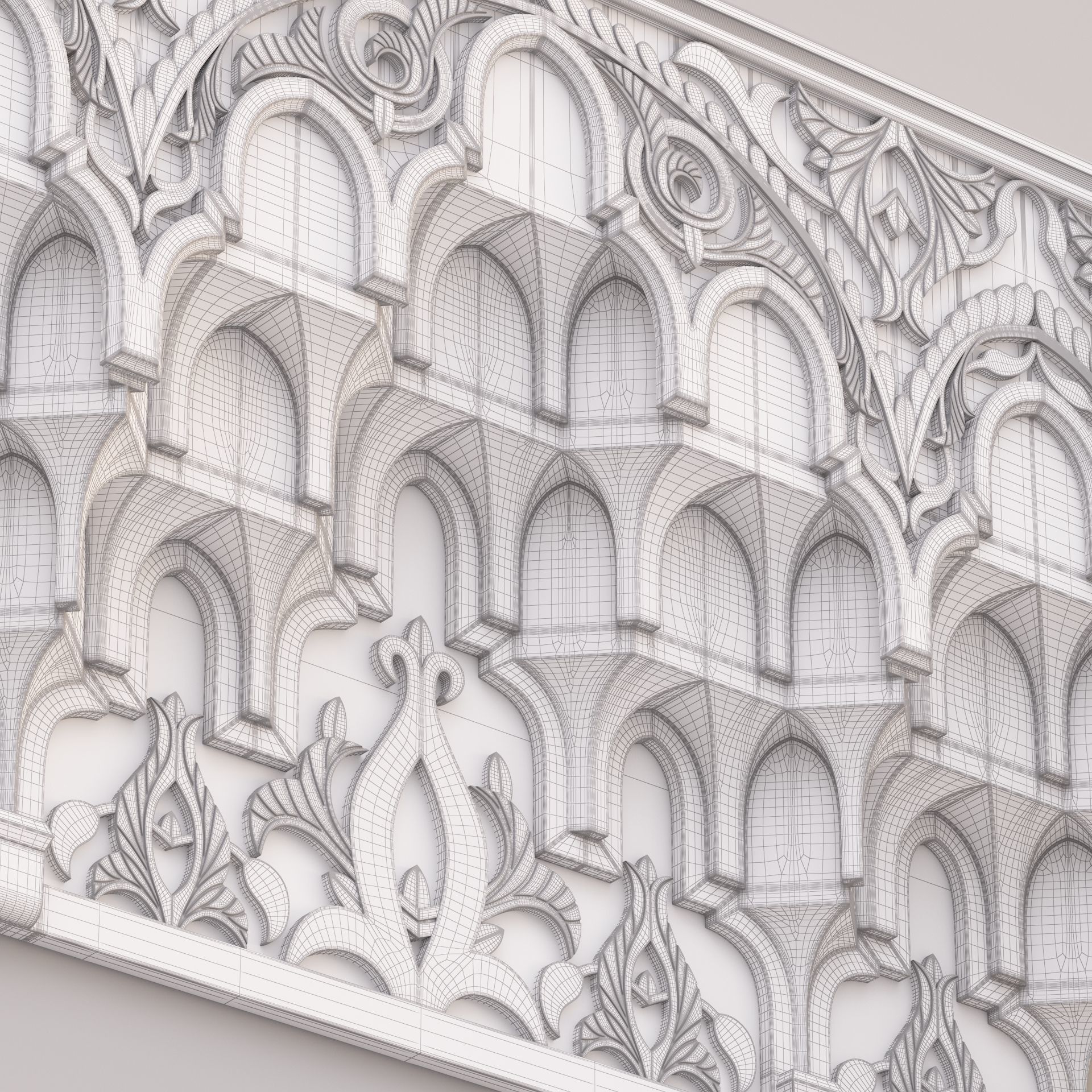 Classic Islamic Muqarnas Cornice 003 3D model_23