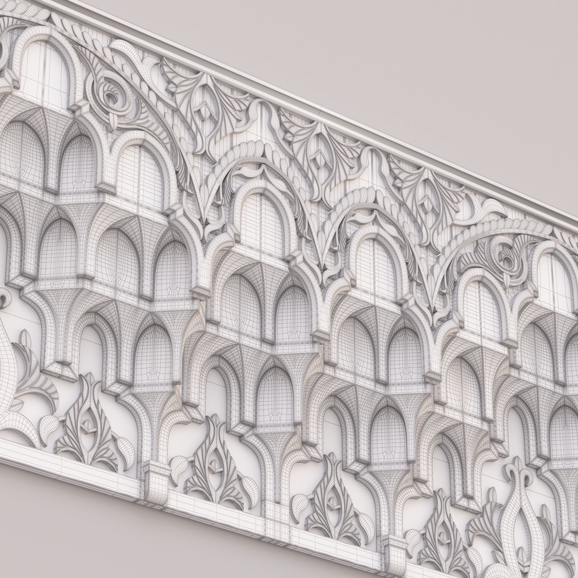 Classic Islamic Muqarnas Cornice 003 3D model_22
