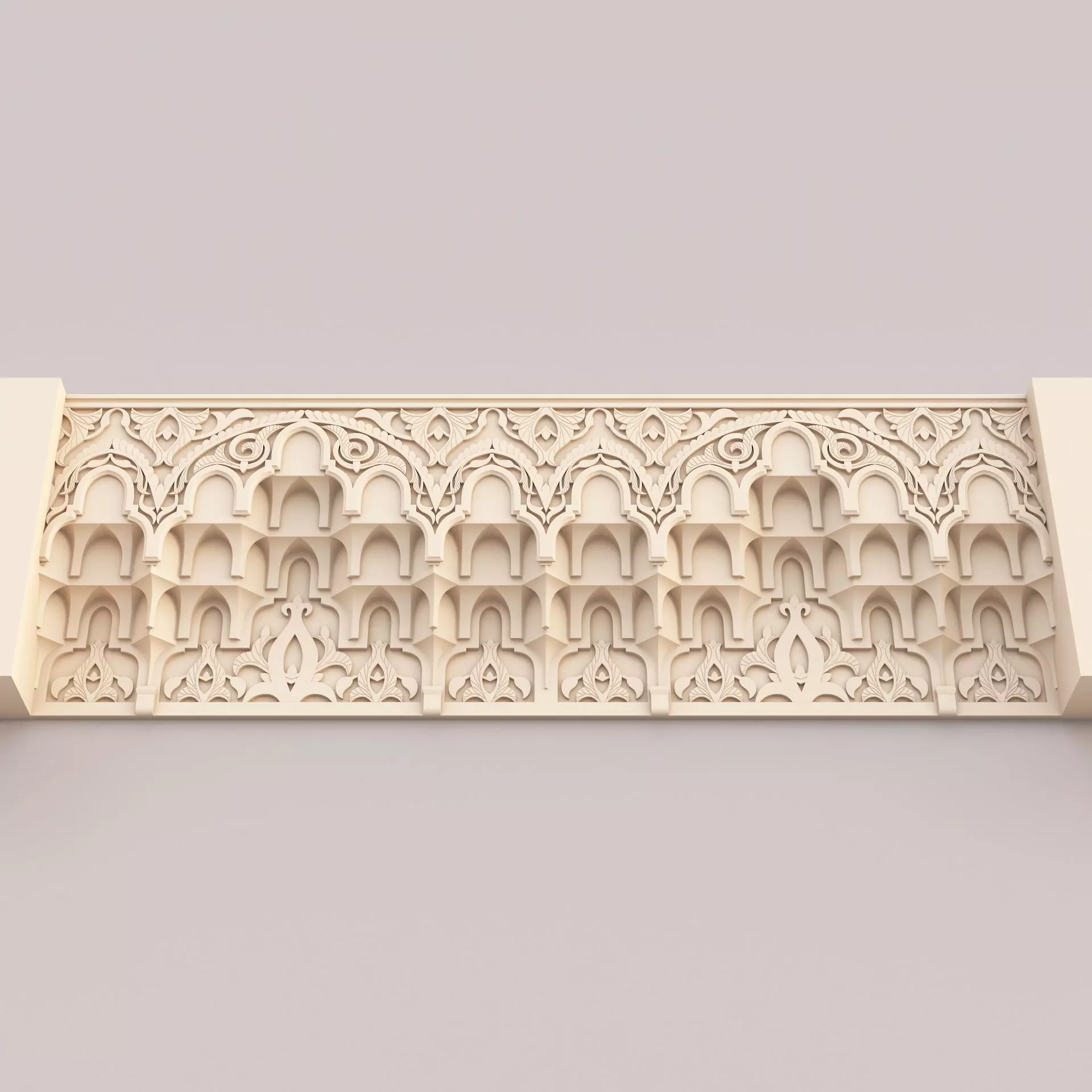 Classic Islamic Muqarnas Cornice 003 3D model_0
