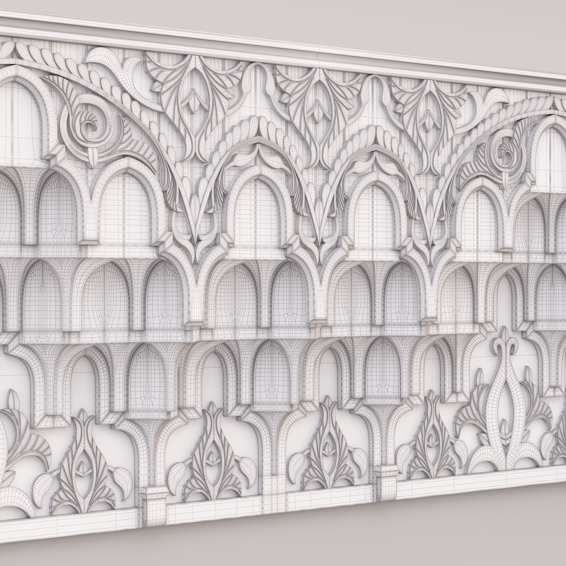 Classic Islamic Muqarnas Cornice 003 3D model_19