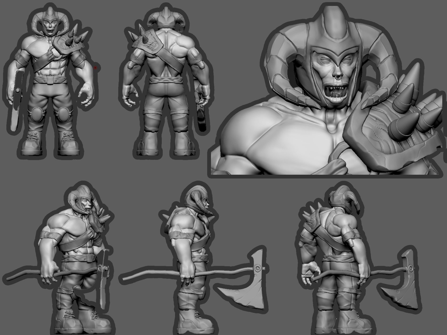 Ork Warrior - Low poly - Game ready  Low-poly 3D model_2