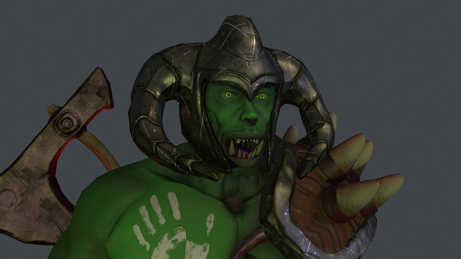Ork Warrior - Low poly - Game ready  Low-poly 3D model_4