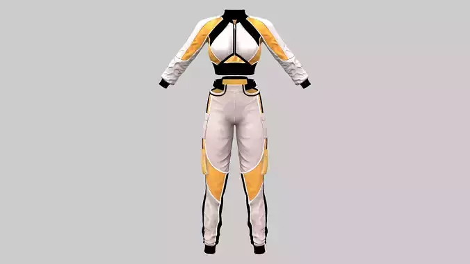 Futuristic Tracksuit Sportswear Outfit Low-poly 3D model