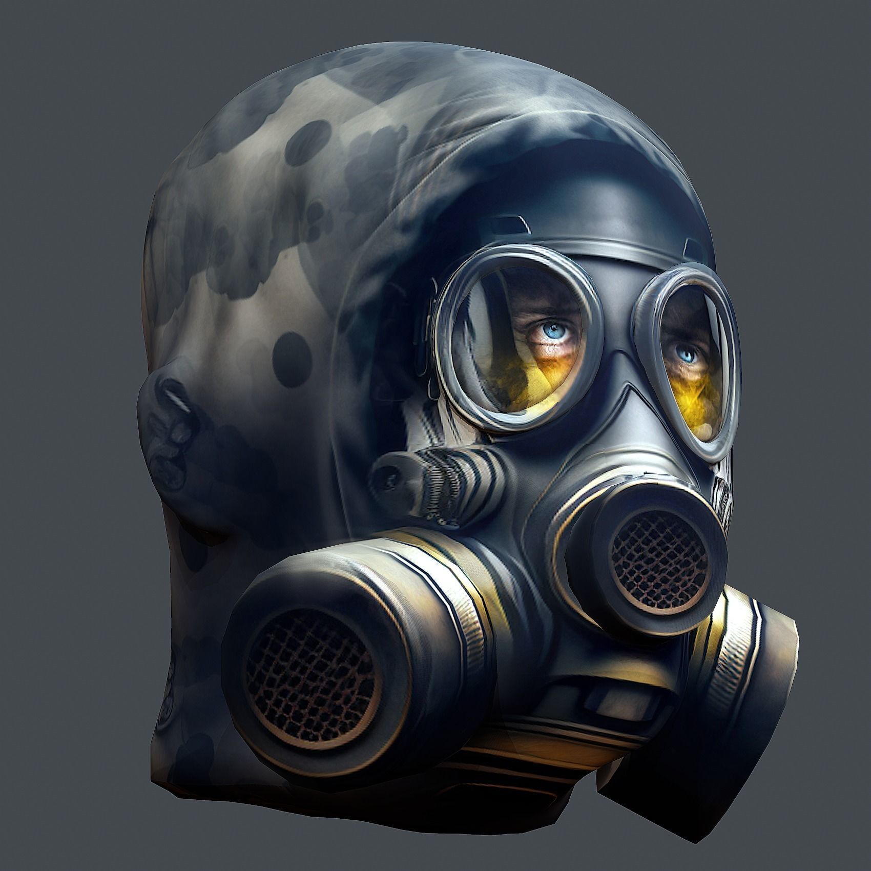 Helmet 3d model military combat Military Low-poly  Low-poly 3D model_3