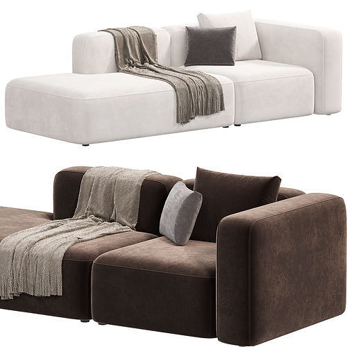 BASECAMP CHAISELOUNGE left Modular Sofa by makenordic 6 3D model