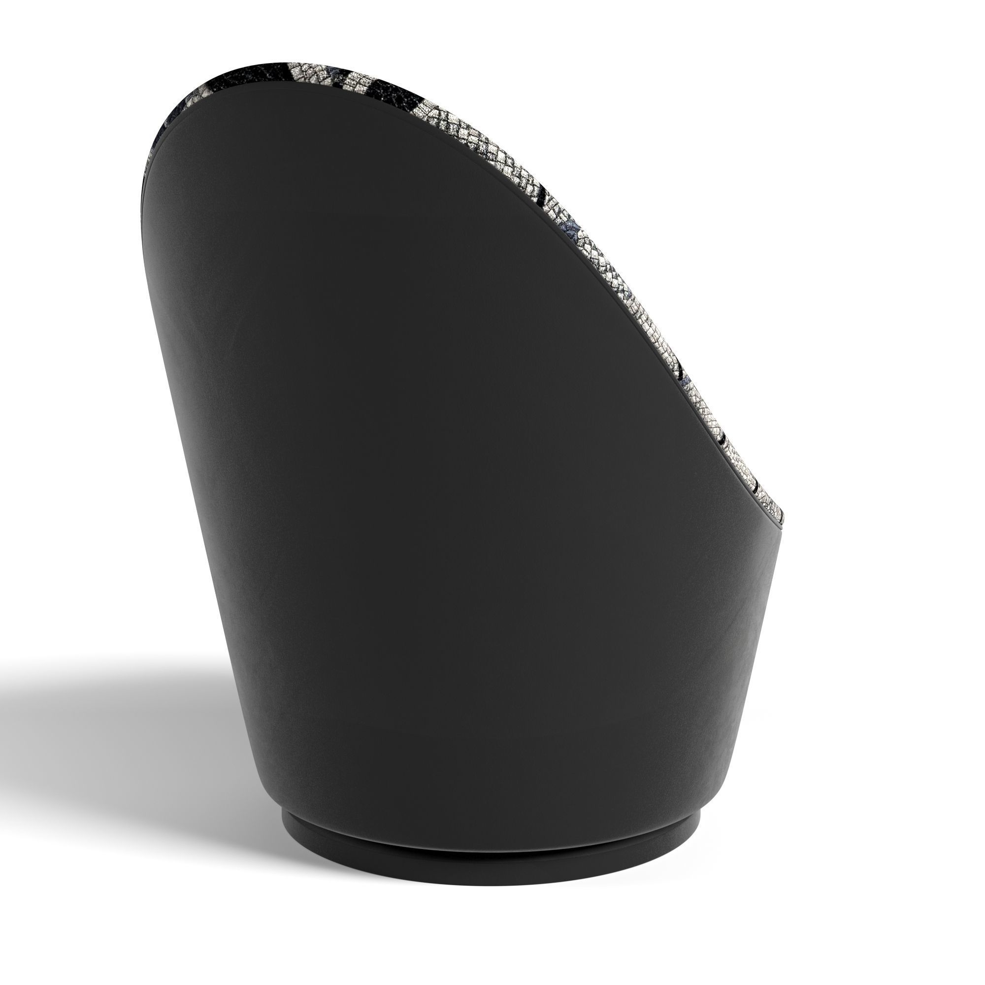 Armchair swivel chair with floral pattern 3D model_1