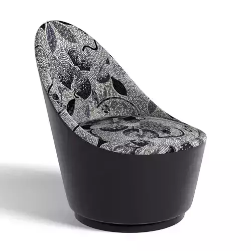 Armchair swivel chair with floral pattern