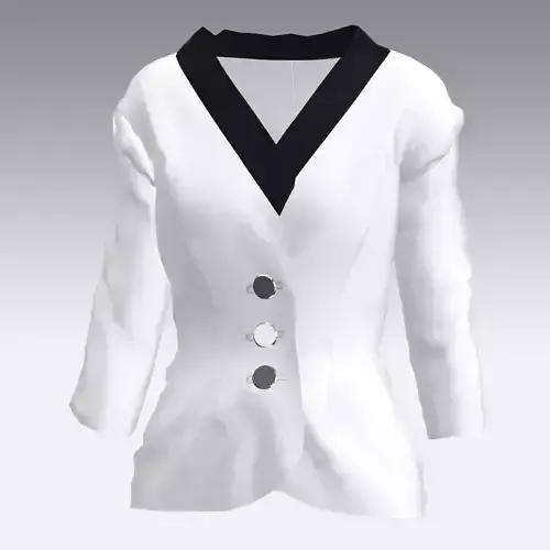 jacket black and white color block  collar 