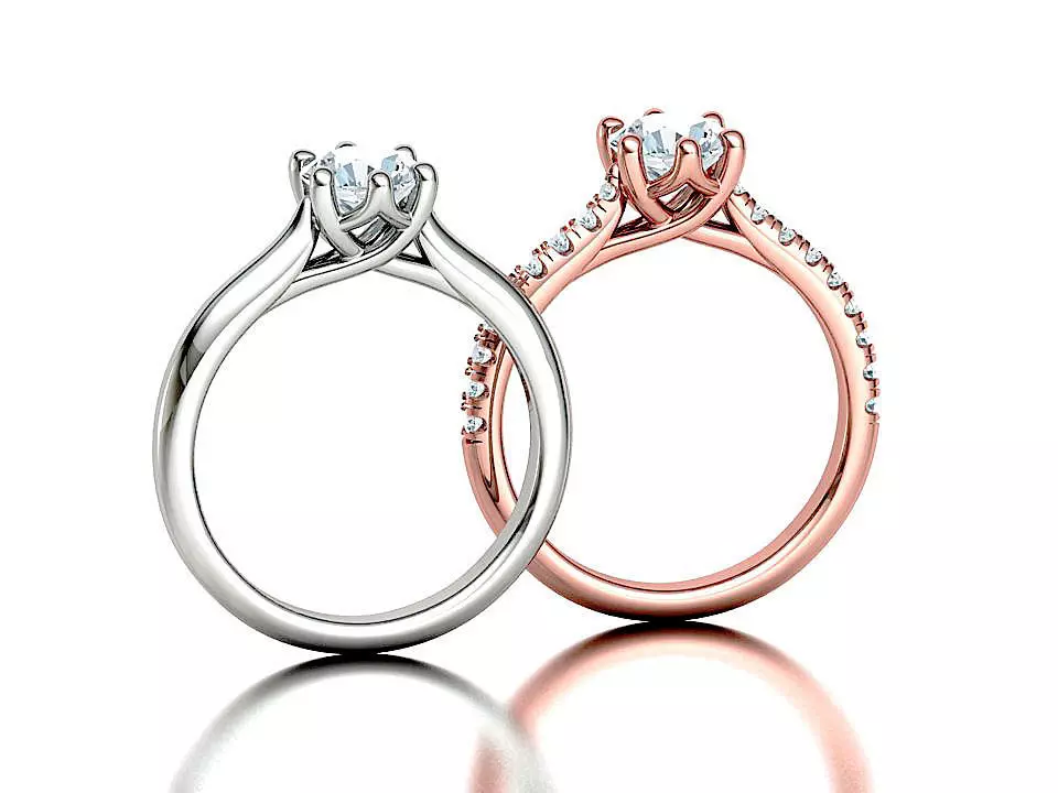 Trellis Solitaire Ring 6mm stone  6 claw Collection 2 rings _0