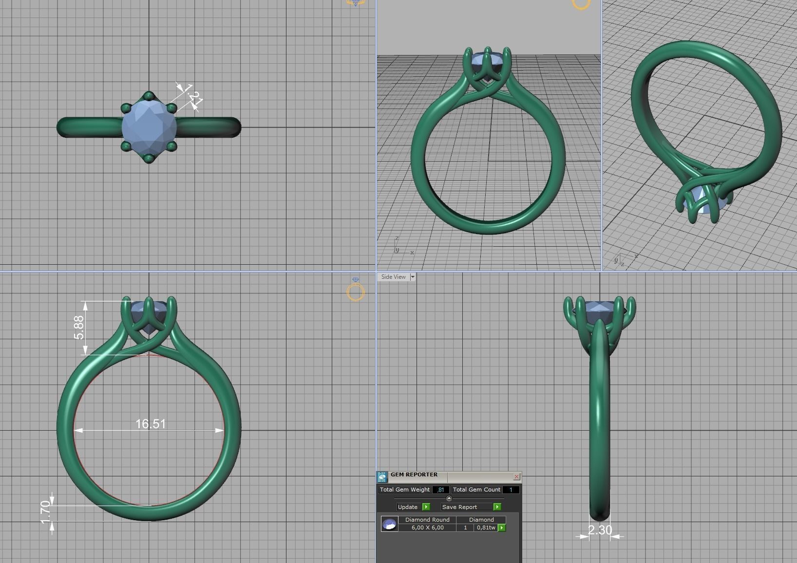 Trellis Solitaire Ring 6mm stone  6 claw Collection 2 rings _42