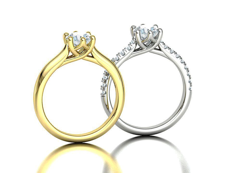 Trellis Solitaire Ring 6mm stone  6 claw Collection 2 rings _1