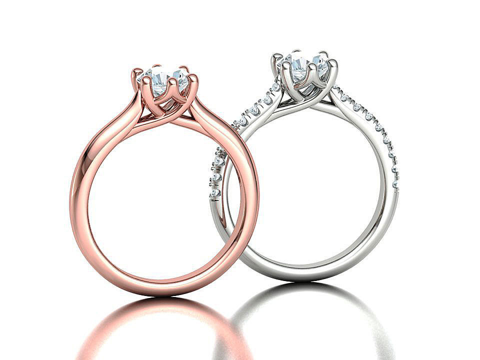 Trellis Solitaire Ring 6mm stone  6 claw Collection 2 rings _2
