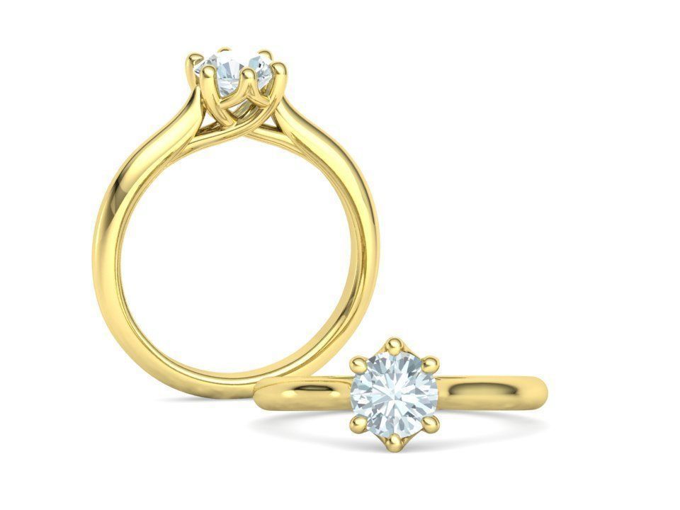 Trellis Solitaire Ring 6mm stone  6 claw Collection 2 rings _28