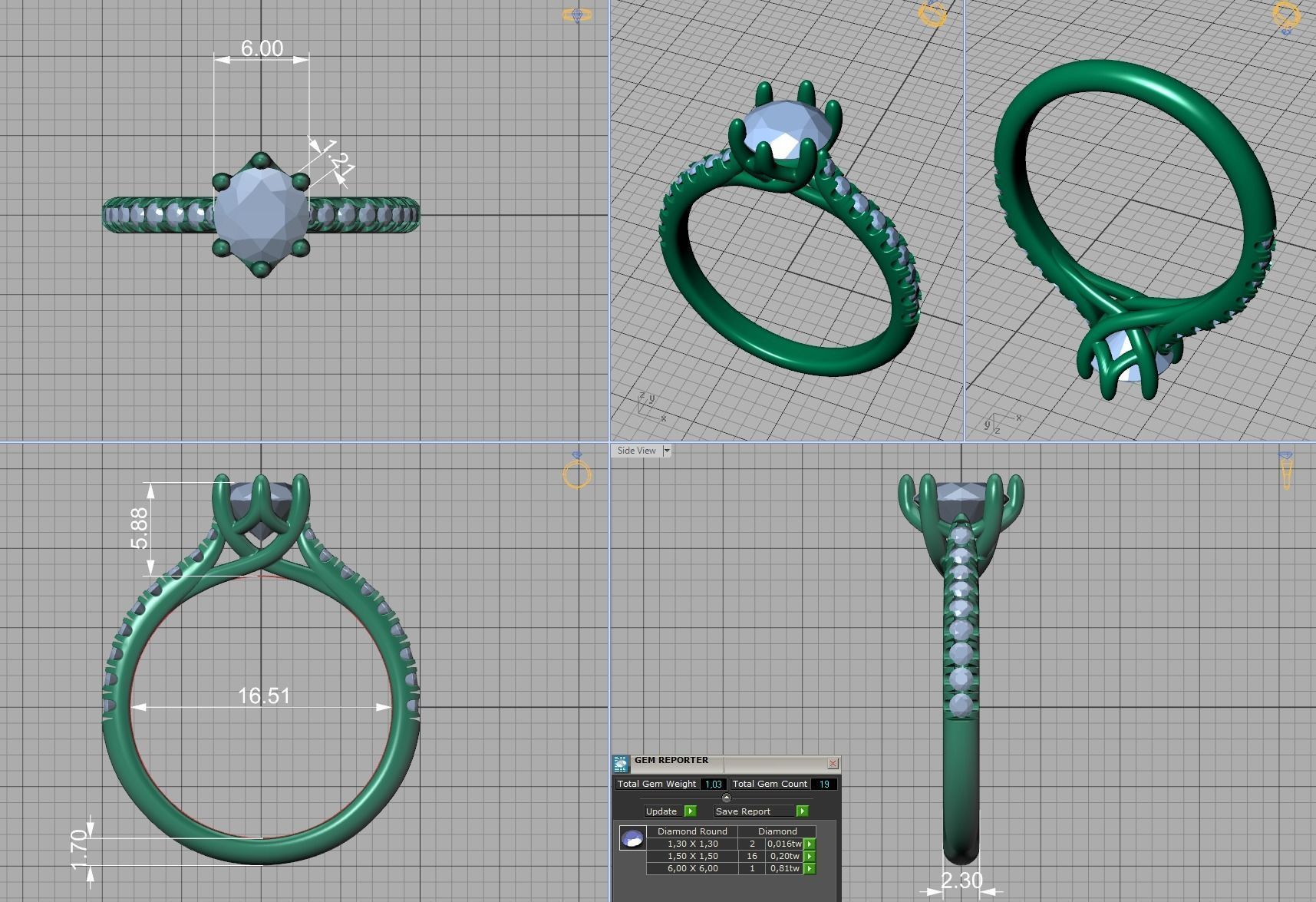 Trellis Solitaire Ring 6mm stone  6 claw Collection 2 rings _20