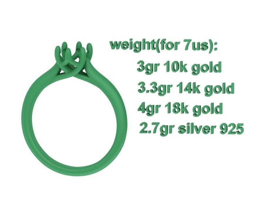 Trellis Solitaire Ring 6mm stone  6 claw Collection 2 rings _46