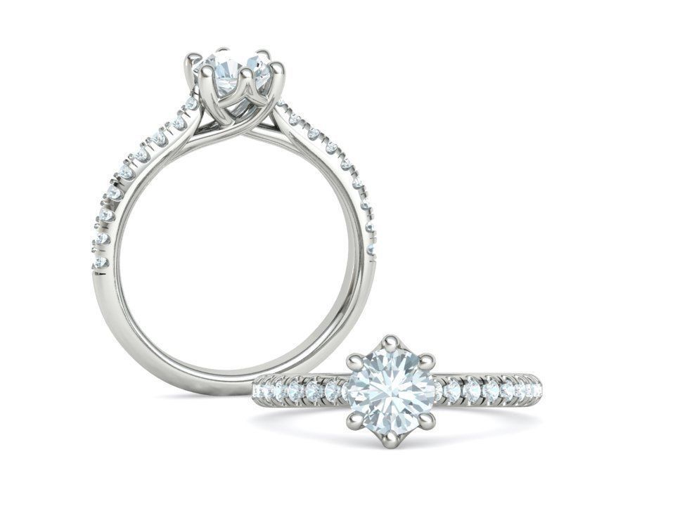 Trellis Solitaire Ring 6mm stone  6 claw Collection 2 rings _7