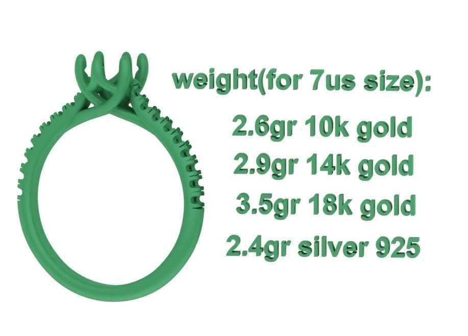 Trellis Solitaire Ring 6mm stone  6 claw Collection 2 rings _22