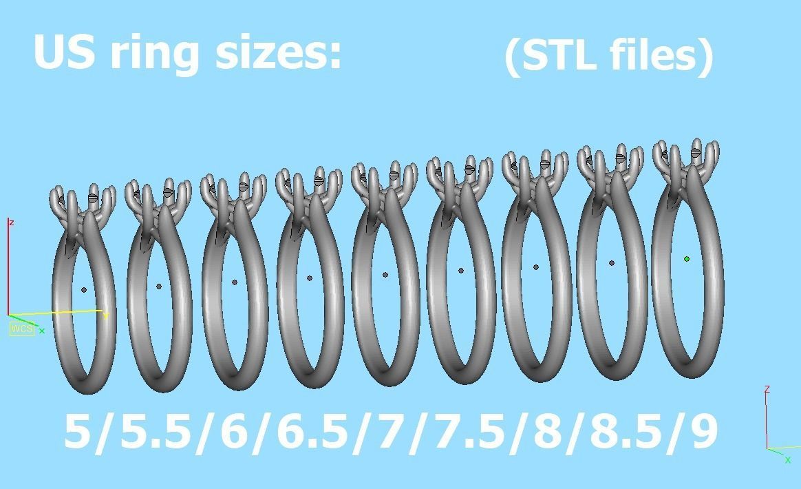 Trellis Solitaire Ring 6mm stone  6 claw Collection 2 rings _45