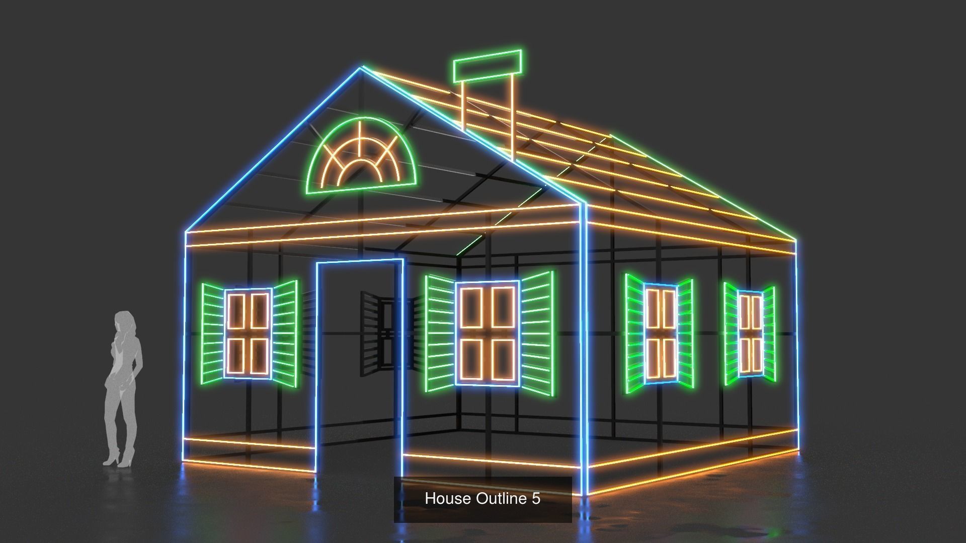 House Outline - 5 Pack 3D Model Collection_5