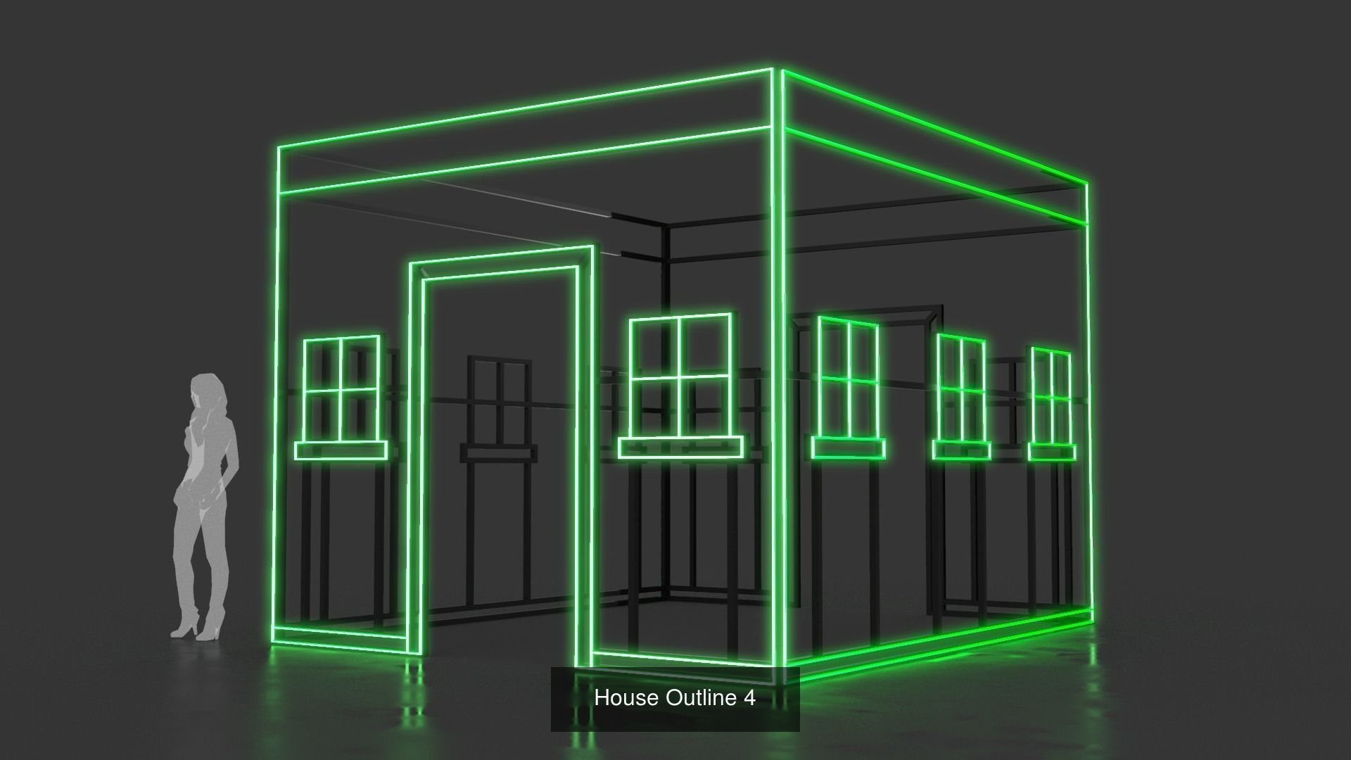House Outline - 5 Pack 3D Model Collection_4