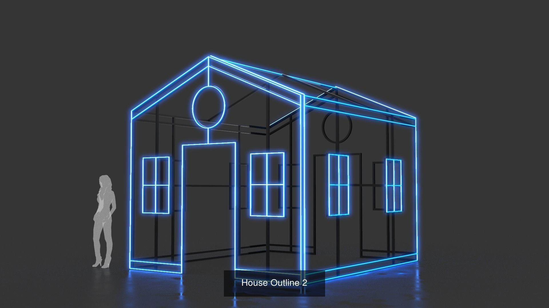 House Outline - 5 Pack 3D Model Collection_2