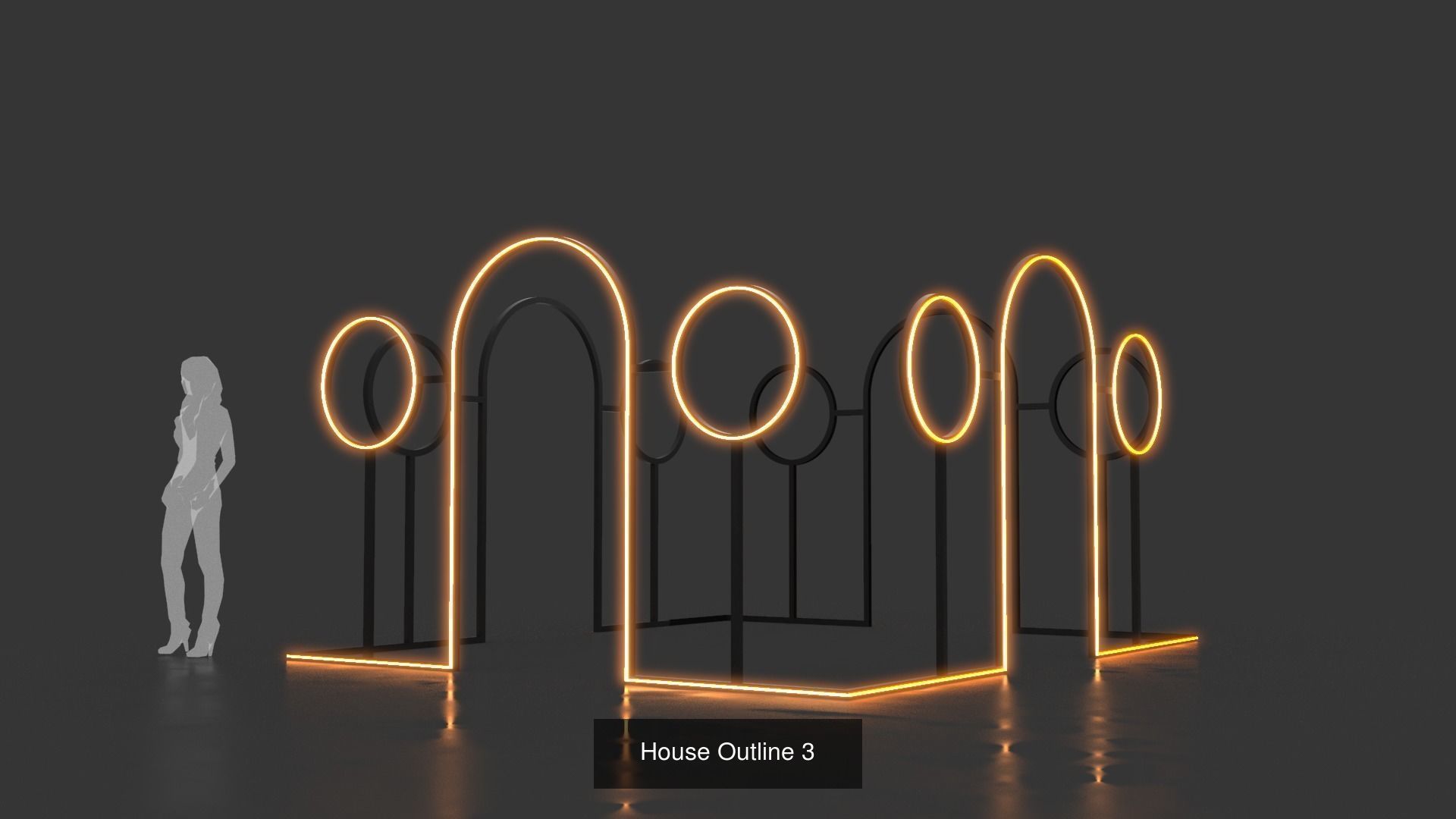 House Outline - 5 Pack 3D Model Collection_3