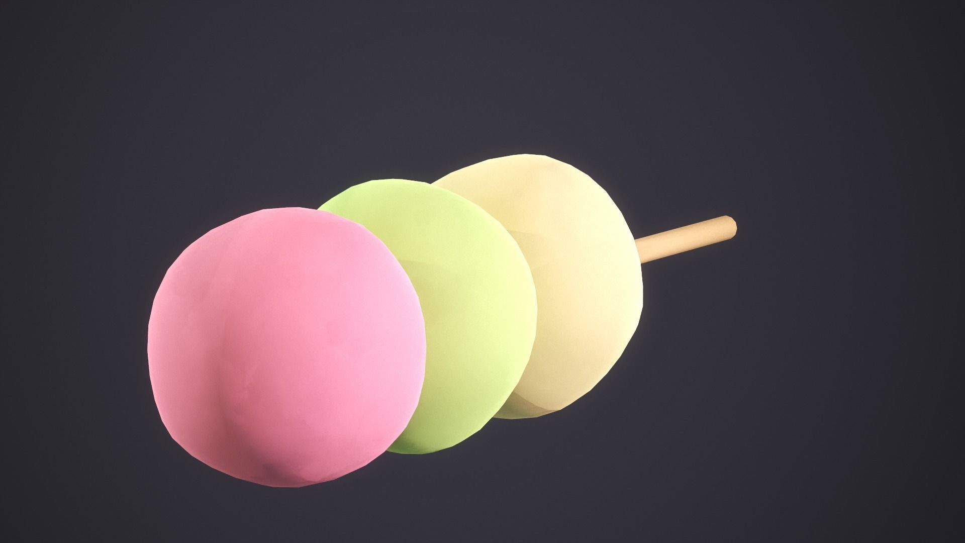SanShoku Dango Low-poly 3D model_5