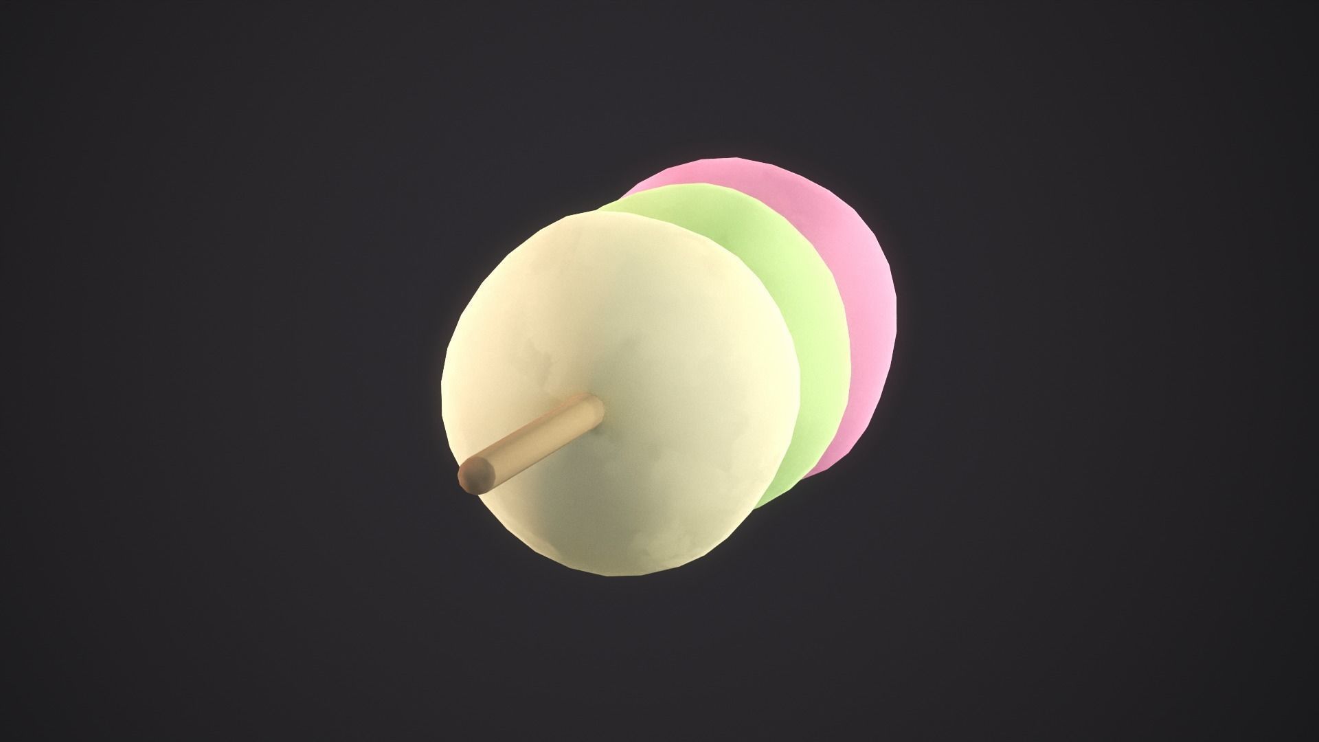 SanShoku Dango Low-poly 3D model_4