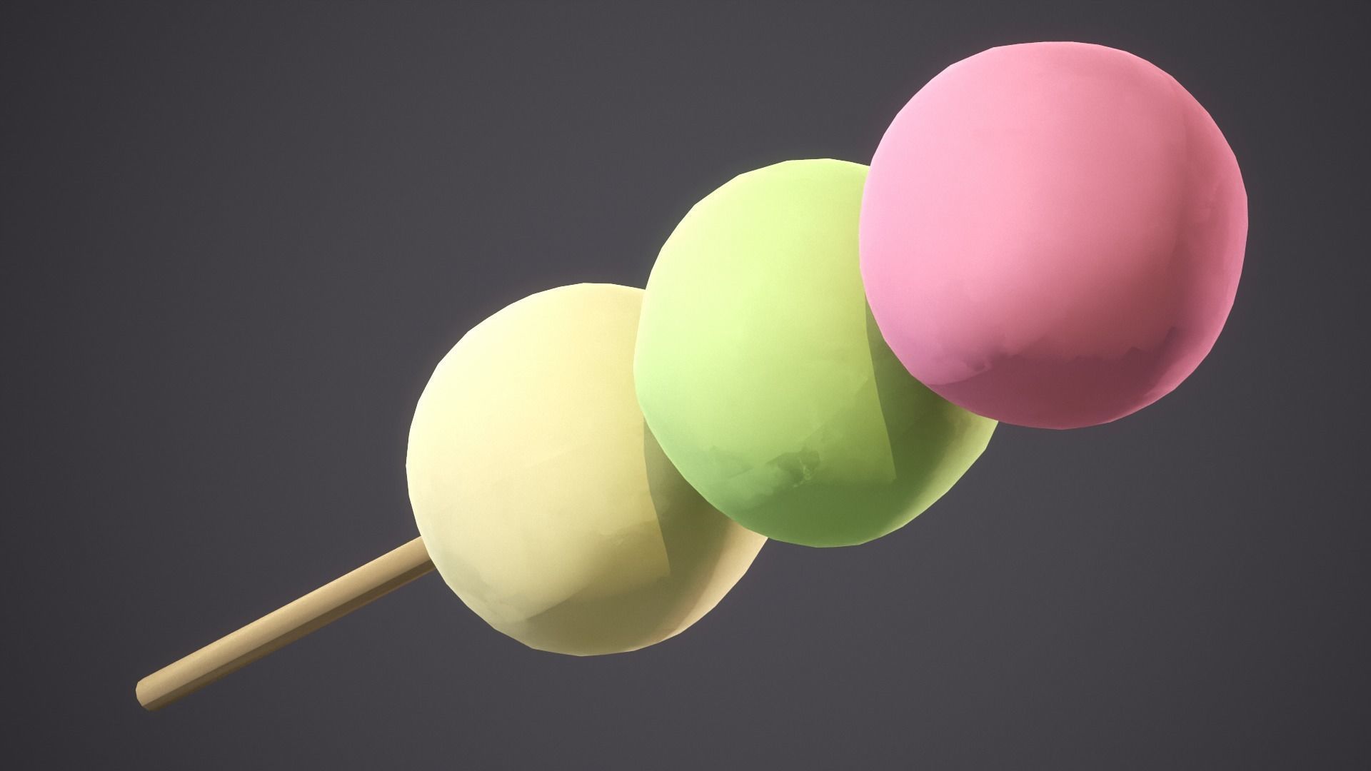 SanShoku Dango Low-poly 3D model_6