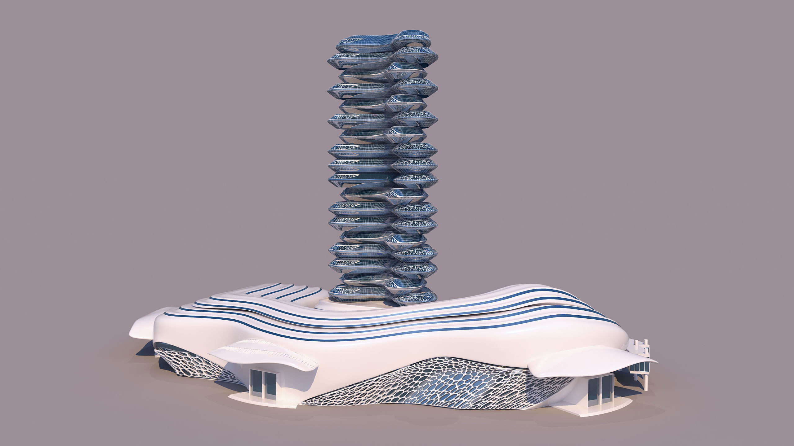 0114 - Organic Skyscraper 3D model_6