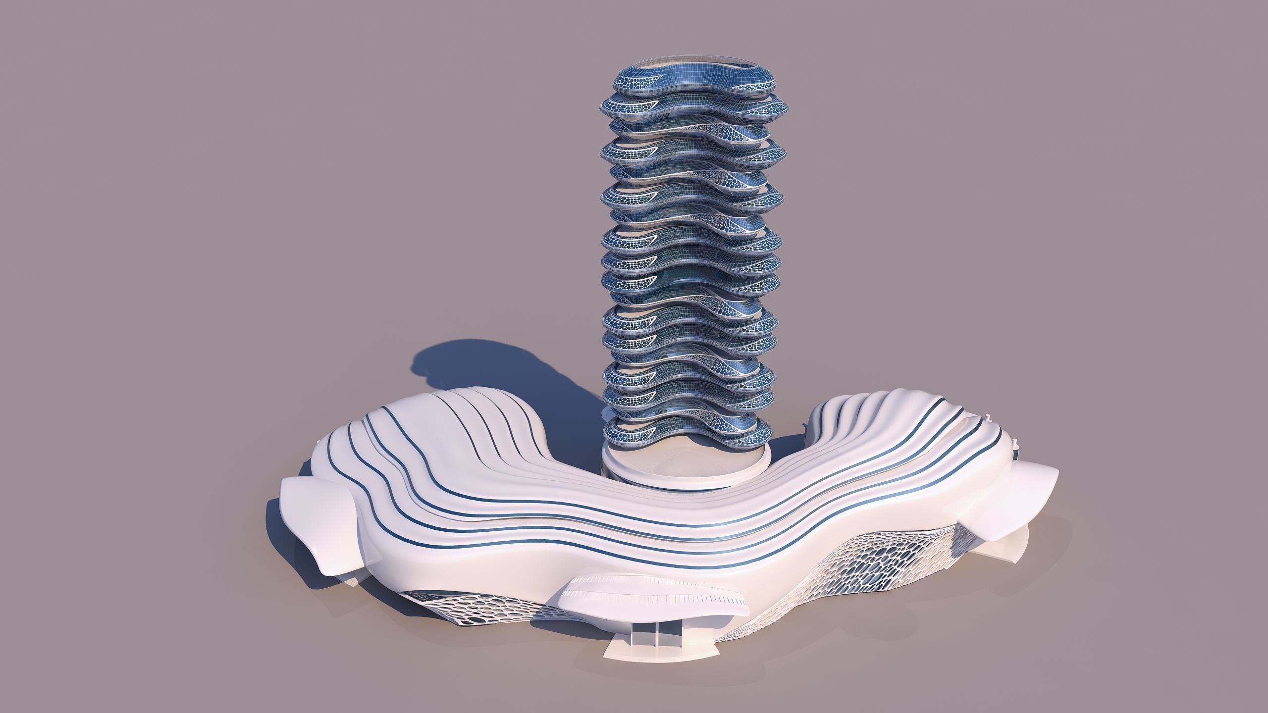 0114 - Organic Skyscraper 3D model_3