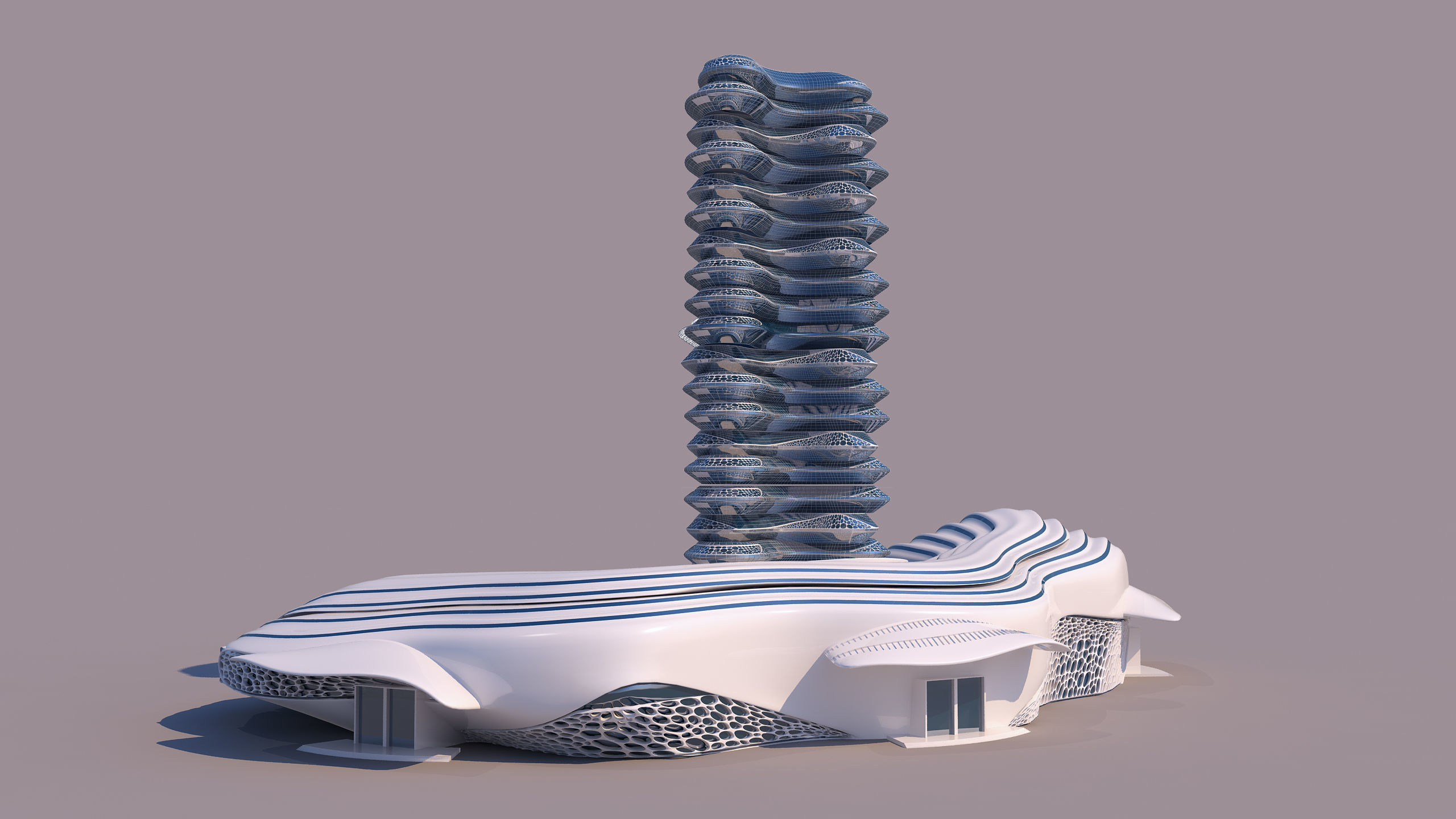 0114 - Organic Skyscraper 3D model_4