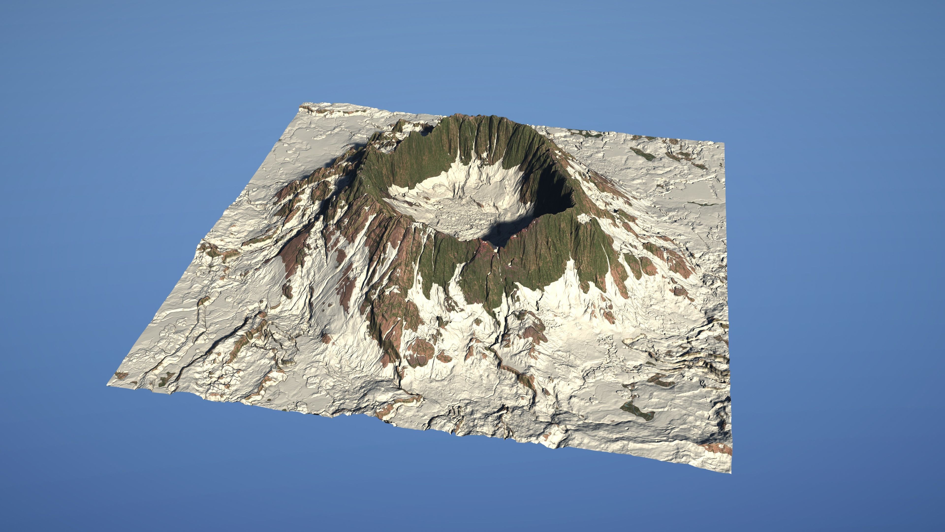 Landscape Environment Volcano Snow 02 Low-poly 3D model_17