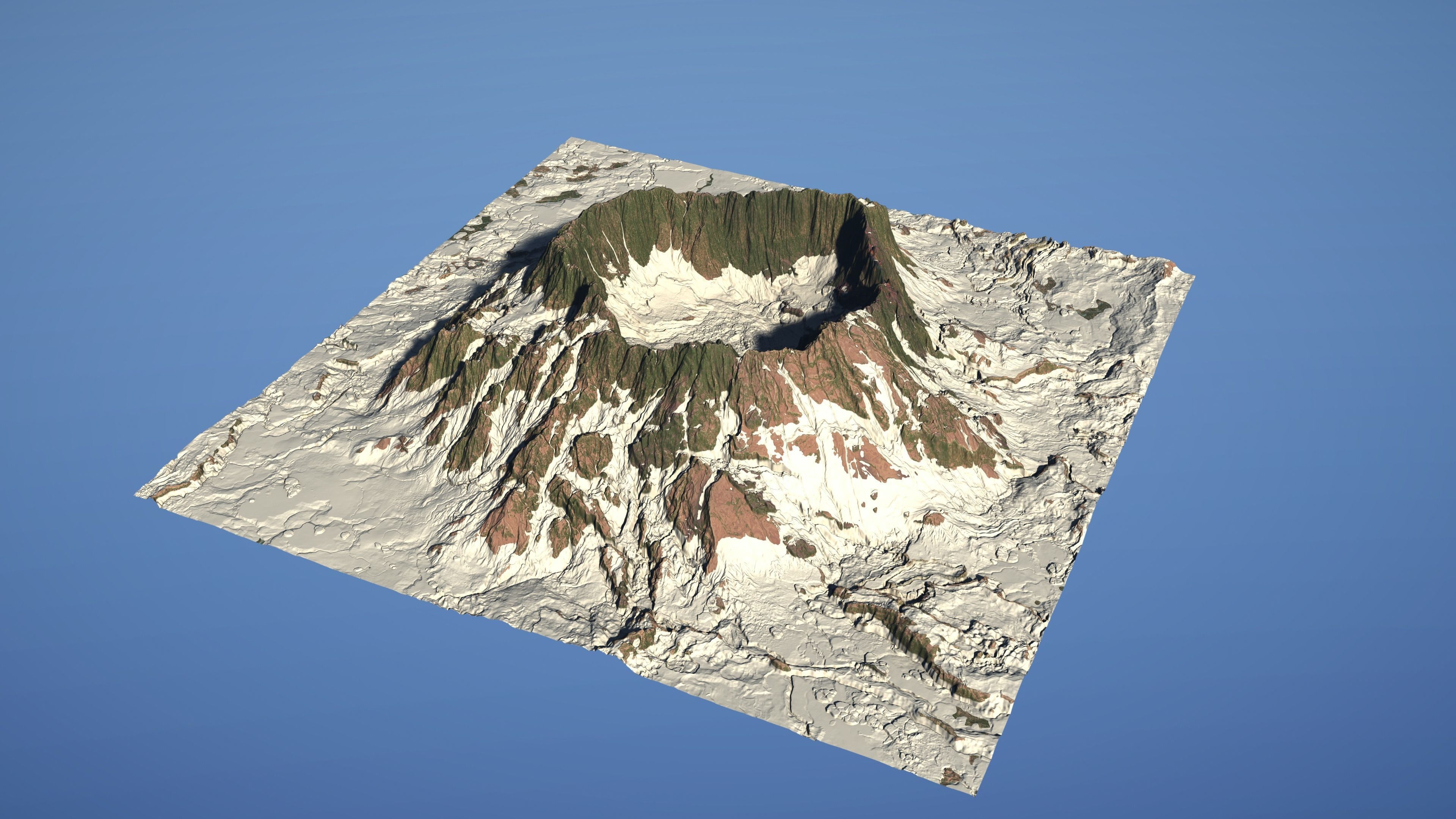 Landscape Environment Volcano Snow 02 Low-poly 3D model_11