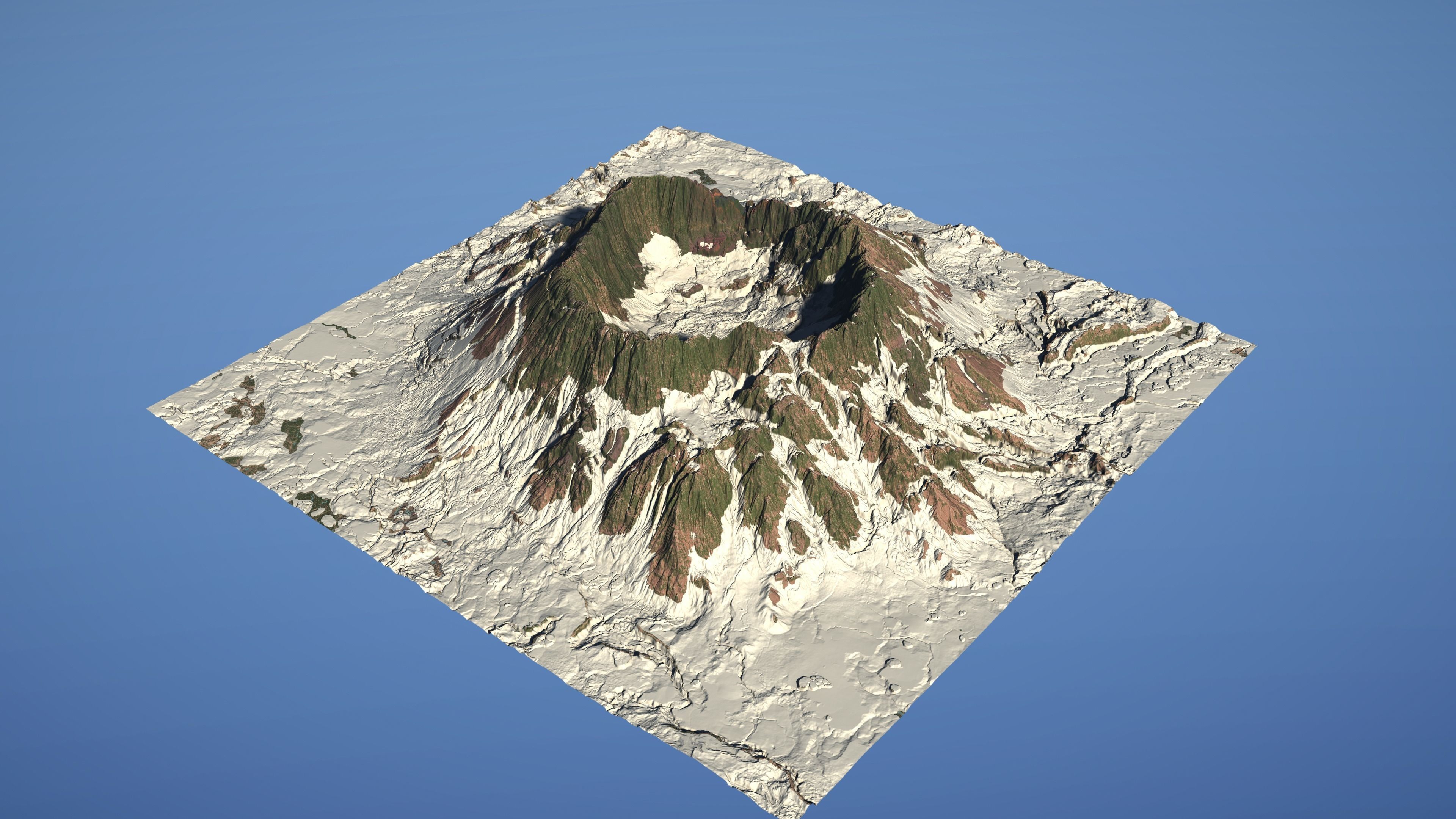 Landscape Environment Volcano Snow 02 Low-poly 3D model_5