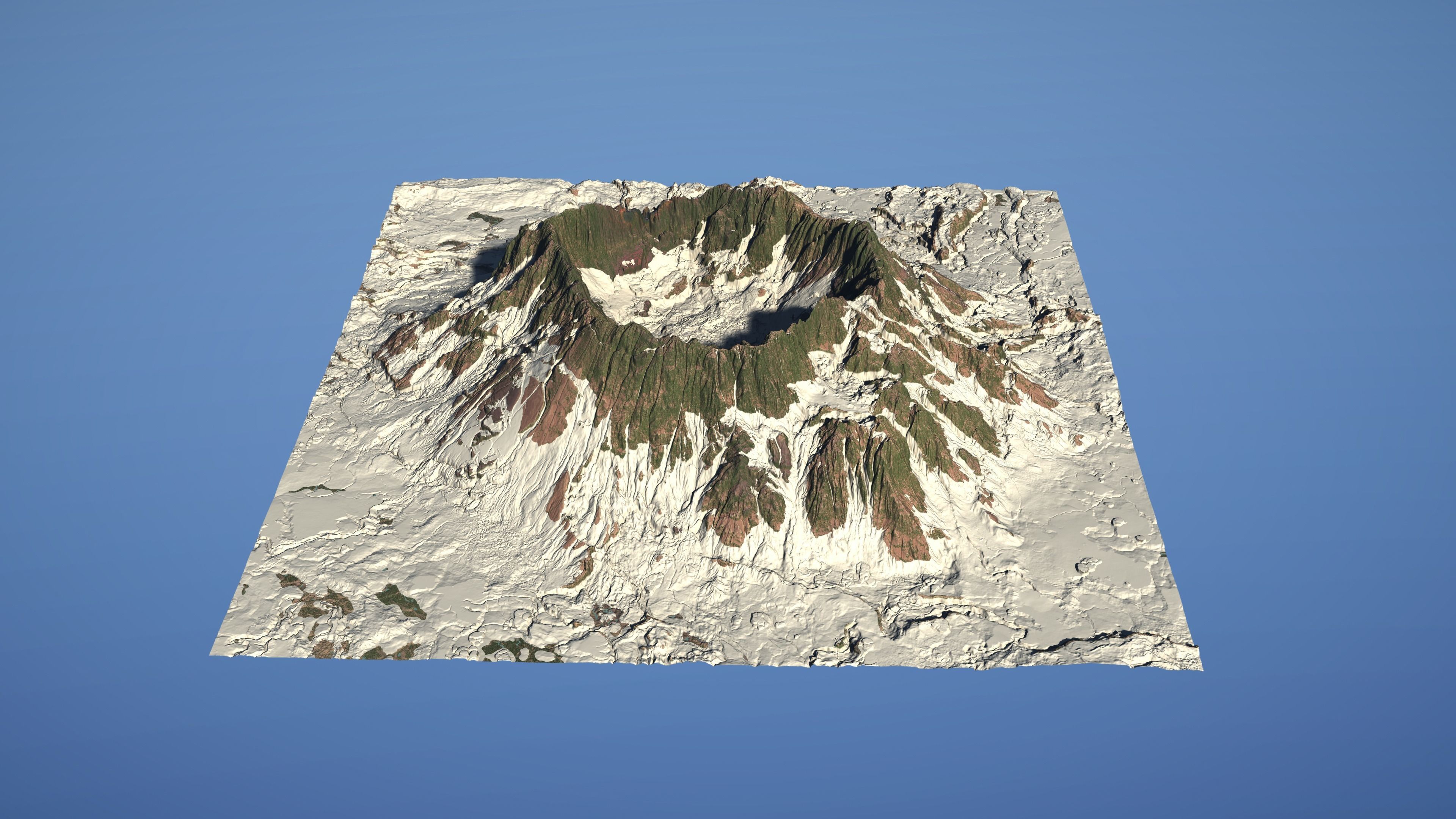 Landscape Environment Volcano Snow 02 Low-poly 3D model_2