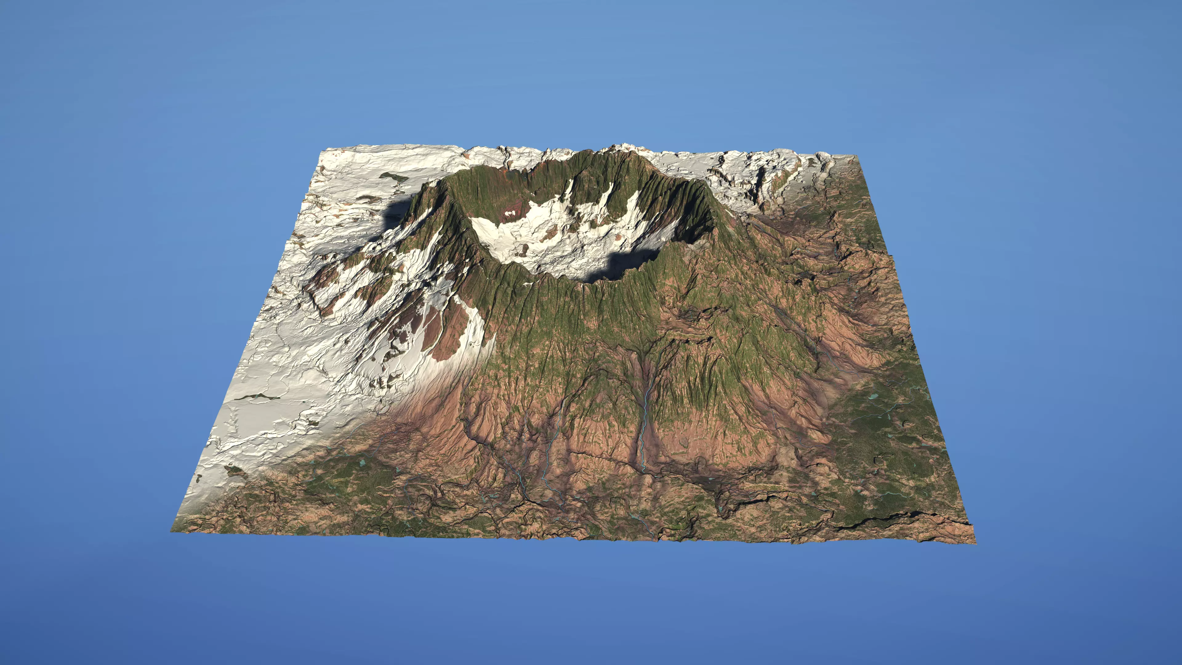 Landscape Environment Volcano Snow 02 Low-poly 3D model_0