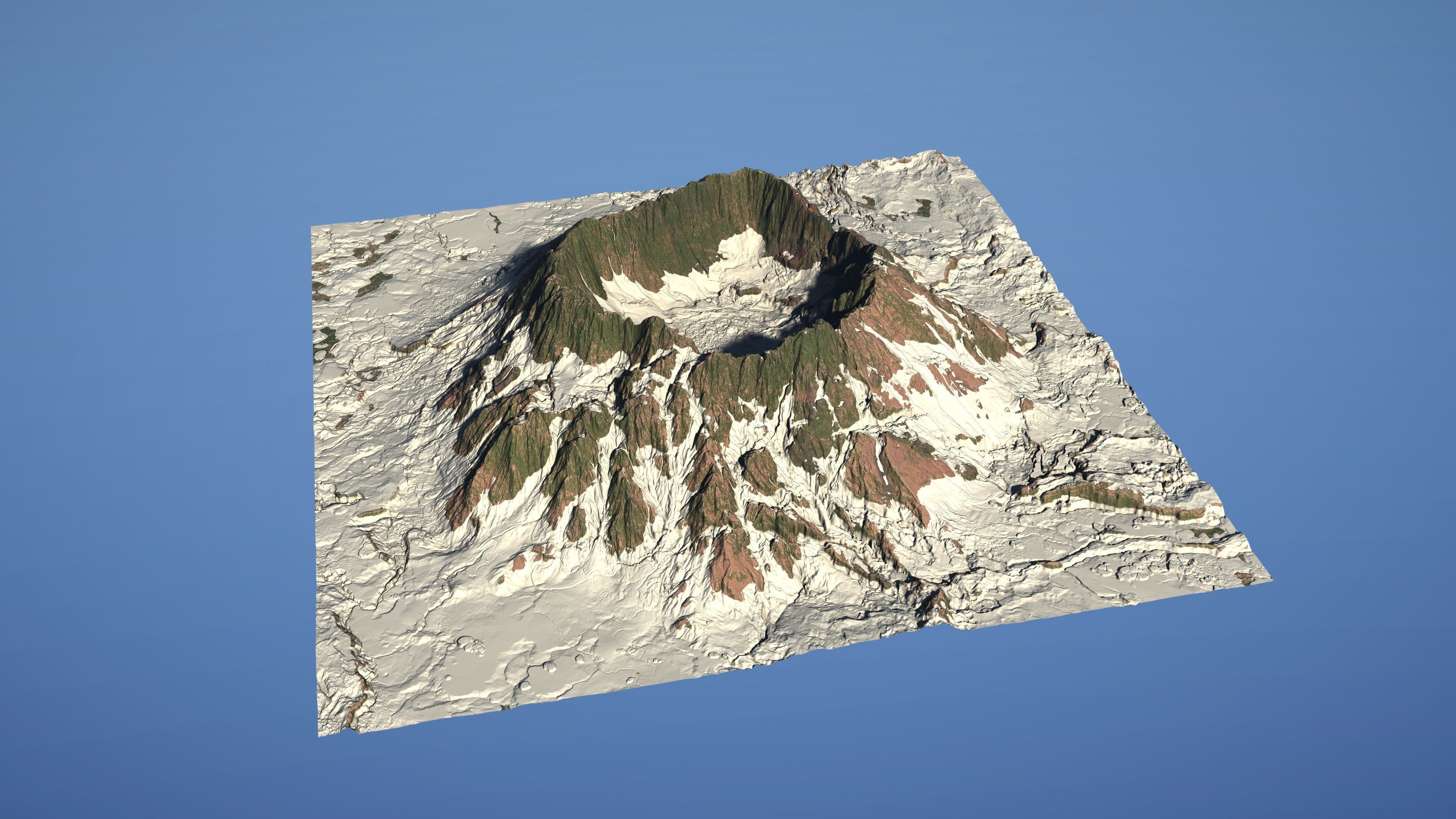 Landscape Environment Volcano Snow 02 Low-poly 3D model_8