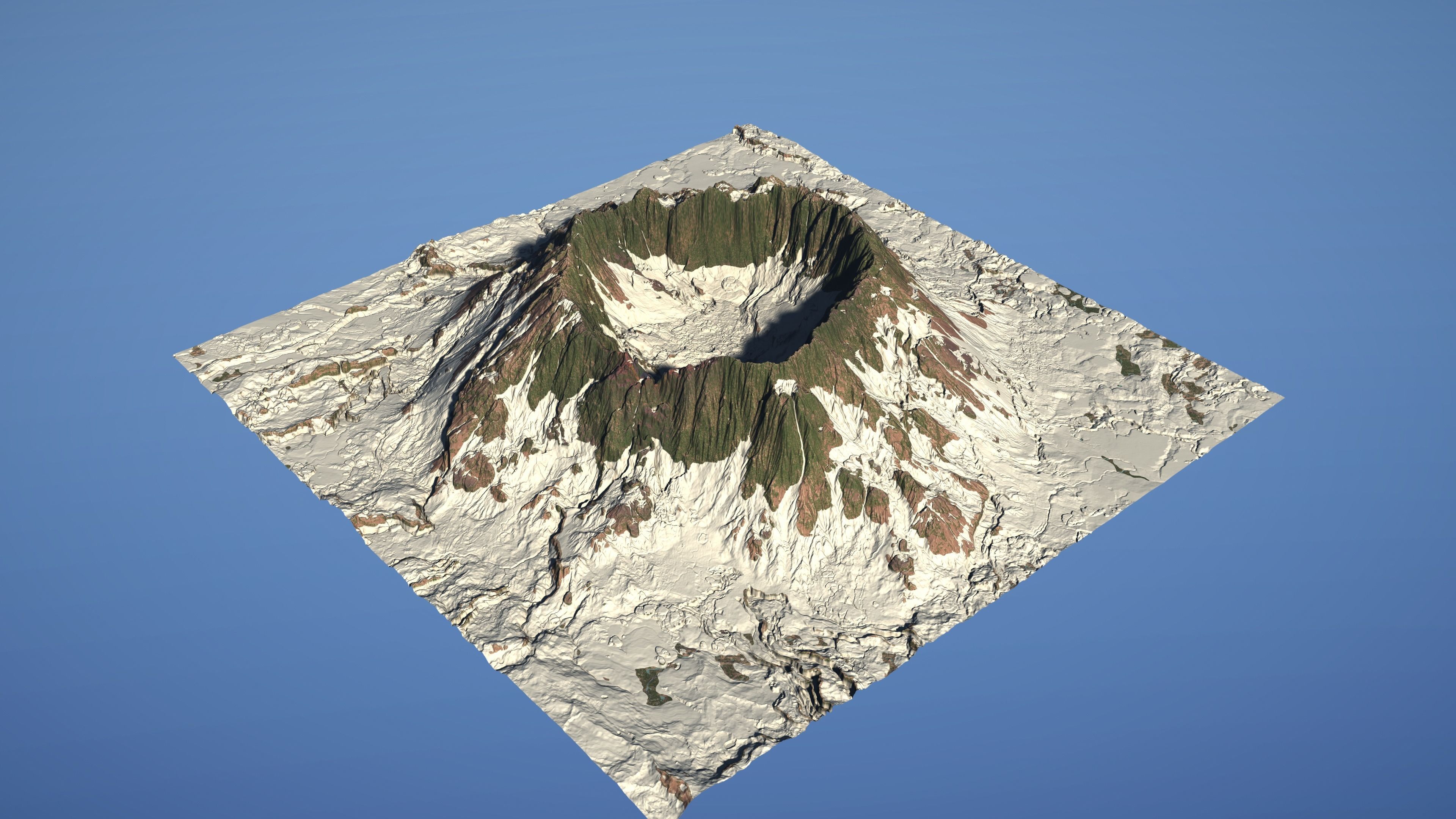 Landscape Environment Volcano Snow 02 Low-poly 3D model_20
