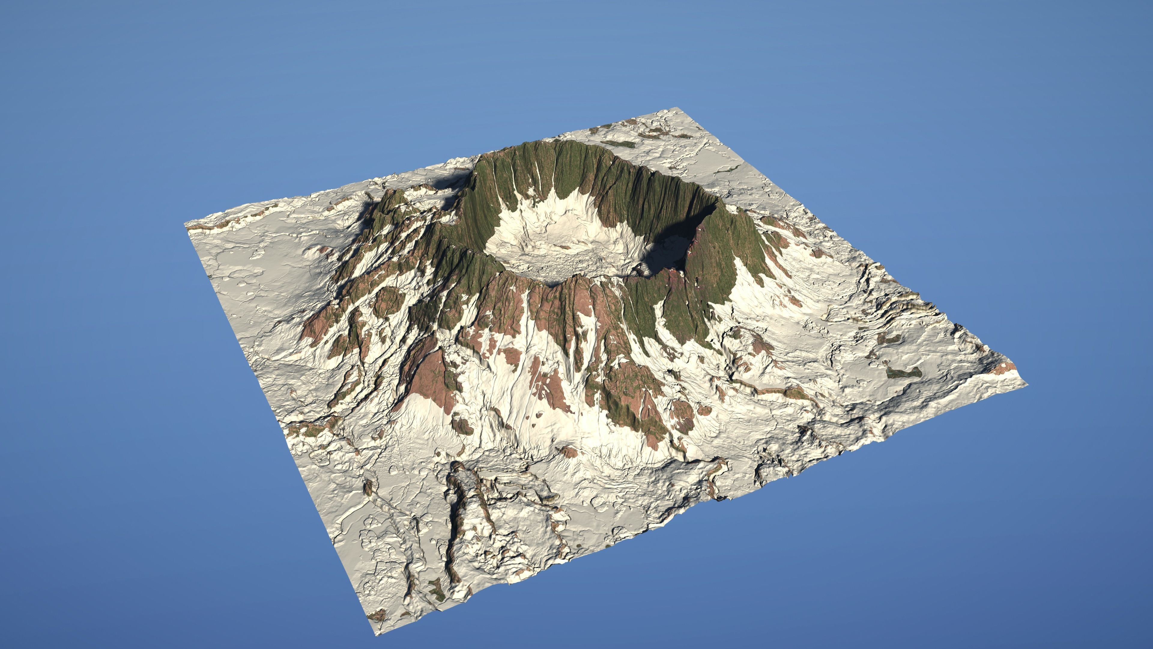 Landscape Environment Volcano Snow 02 Low-poly 3D model_14